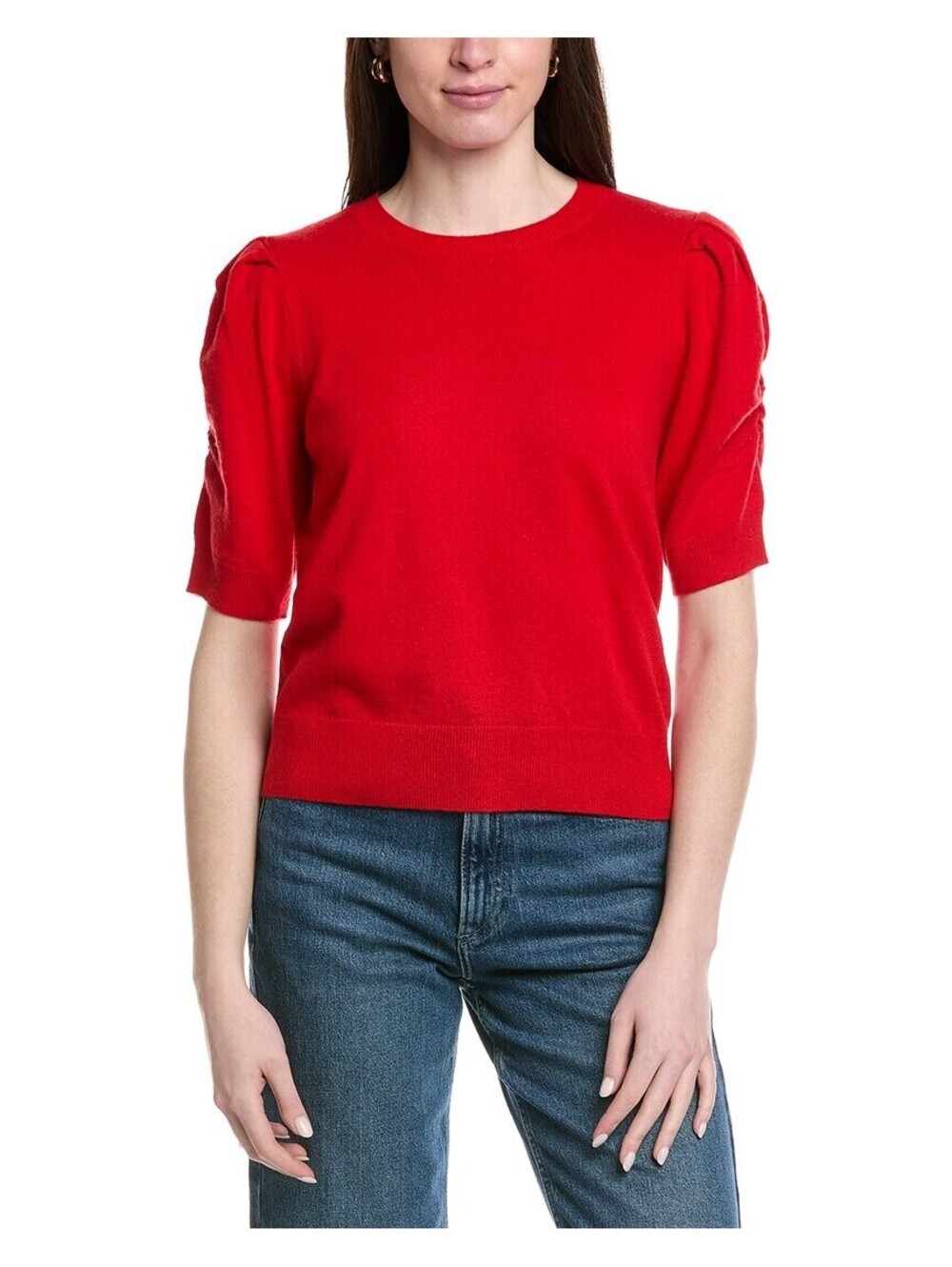 Frame Denim Frankie Puff Sleeve Wool & Cashmere-Blend Sweater Women's Red S